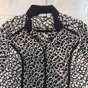 Chico’s Zenergy Chic Black and White Patterned Jacket